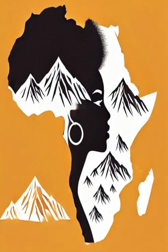 AFRICA PRIDE & MOUNTAIN SILHOUETTE NOTEBOOK: 100 Page Wide Ruled Journal for African American Women and Travelers | Stylized Continent, Mountains, and Profile Design