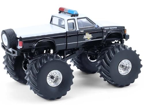 1990 S 15 Monster Truck Negro y Blanco 1/64 miniatura 3