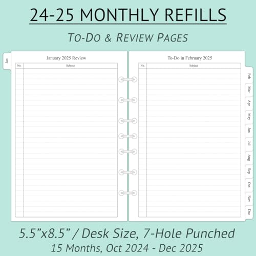 Newestor 2425-7M 2024-2025 Monthly Planner Refills 5-1/2 Inch X 8-1/2 Inch thumb #3