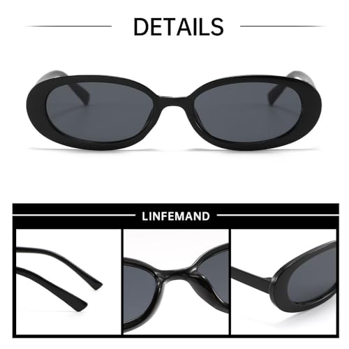 Vintage Oval Sunglasses Women Small Oval Sun Glasses Retro Black Red Glasses ladies Goggle2