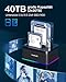 Inateck RGB USB 3.0 USB-C Port Festplatten Dockingstation mit Offline-Klonen, für 2,5/3,5 Zoll SATA HDDs und SSDs, 2 x 20TB Dual Bay Docking Station, UASP unterstützt, SA02003C