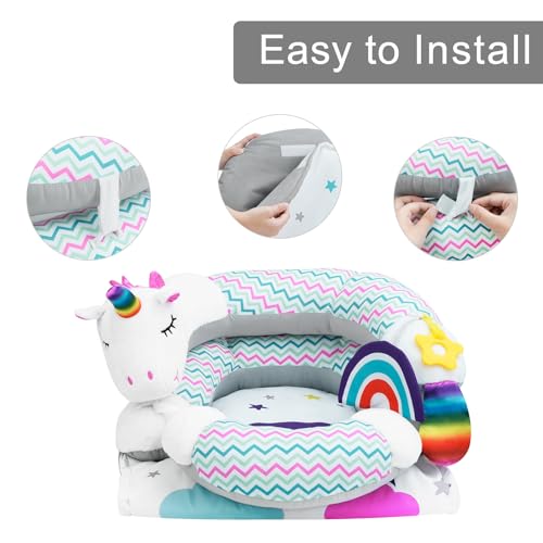 Image of Lovvie & Joy 2-in-1 Tummy Time Mat & Seated Support Pillow,Baby Tummy Time Pillow Support for Newborns and Older Babies,with Detachable Support Pillow and Toys