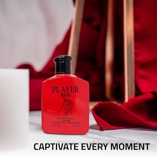 A Center Cologne For Men Player Red Natural Spray Classic Long Lasting Scent Wonderful Fragrance Gift Eau De Toilette Men Perfume For Daily Use 3.4 Fluid Ounce thumb #1
