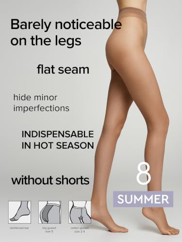 Image of Conte Ultra Fine Sheer to Waist Pantyhose Summer 8 Denier