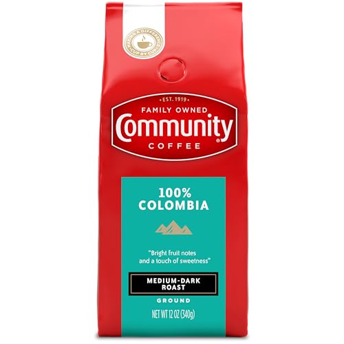 Image of Community Coffee 100% Colombia, Medium Dark Roast Ground Coffee, 12 Ounce (Pack of 1)