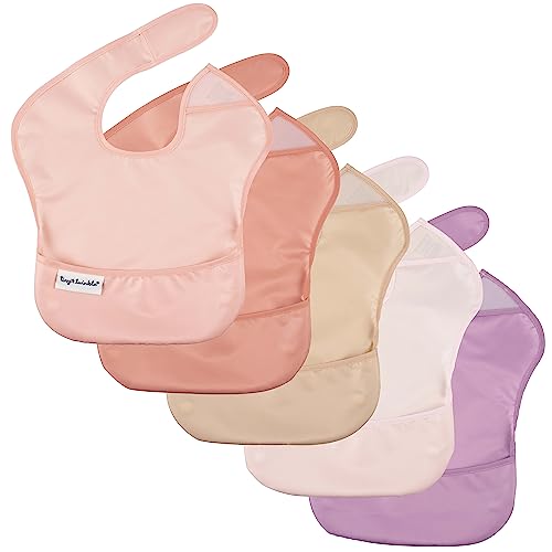 Image of Tiny Twinkle Mess-Proof Baby Bib - Waterproof Bib for Baby Boy or Girl - PFAS, PVC, BPA, Phthalate Free - Baby Food Bibs