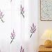 Karseteli Floral Sheer Curtains Embroidered Lavender Patterned Semi-Sheer Curtain 63 Inches Long 2 Panels Rod Pocket Spring Voile Drapes for Living Room, Bedroom(W52 x L63 Inch, White&Purple)