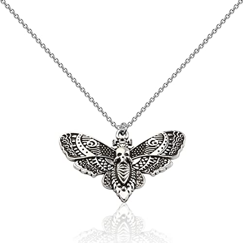 AKTAP L-na Moth Ne-cklace Death Head Moths Necklace Insect Jewelry Gothic Ne-cklace Gift for Women