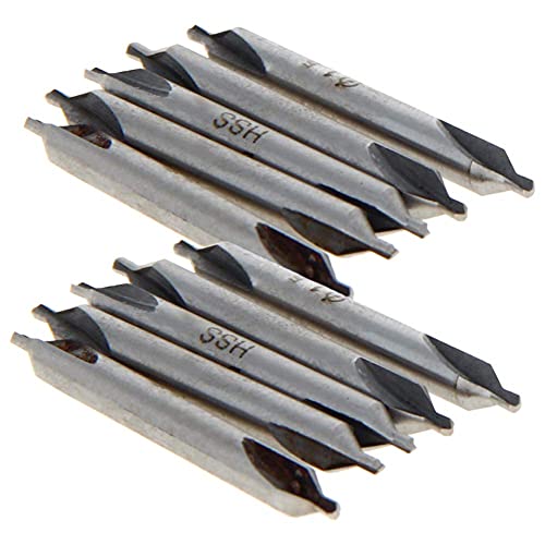 Auniwaig Center Drill Countersink Lathe Bit Mill Tool, Combined Drills Plain Type A 1.5Mm X 4Mm, Combined Countersinks Drills Set Tool, Hss-6542 Countersinks, 10 Pcs #TOP9