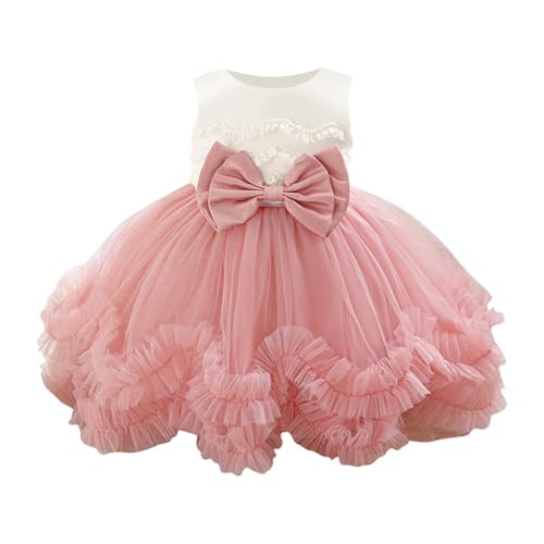 6M-3Y Girl Ruffle Lace Tulle Pageant Dresses Toddler Kids Formal Bow Wedding Bridesmaid Ball Gown Flower Girl Dress