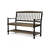 Christopher Knight Home Eddie Indoor Farmhouse Acacia Wood Bench with Shelf, Gray and Black Finish