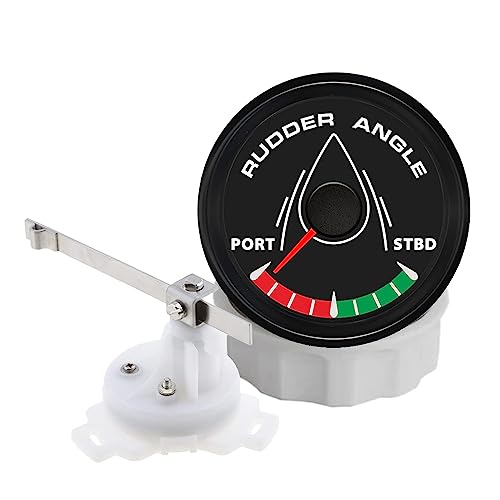 ELING 52mm (2'') Rudder Angle Gauge with Mating Sensor with 8 Colors Backlight 12V 24V for Yachts Vessels Sailboat
