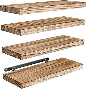 AMADA HOMEFURNISHING Floating Shelves, Bathroom Shelves Over Toilet with Storage Basket