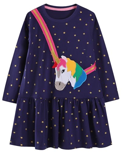 Robe en coton manches longues fillette 2-7 ans pour Noël