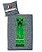 Produktbild Bettwäsche 135x200 Flanell, Biber, Minecraft, kuschelig weich für Winter, 1x Kissenbezug 80x80 + Bettbezug 135x200, 100% Baumwolle, Kinderbettwäsche Gaming