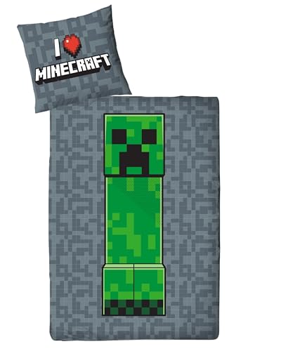 Bettwäsche 135x200 Flanell, Biber, Minecraft, kuschelig weich für Winter,...
