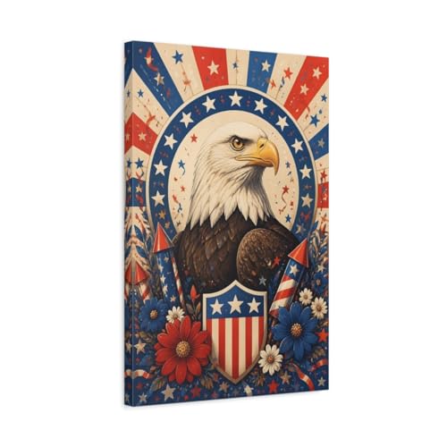 Toile aigle américain grand format 40x60cm pour habiller un mur vide