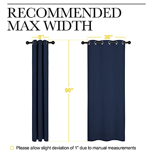 Image of NICETOWN Window Drapes Long Curtains - Living Room Panels Grommet Top Window Treatment for Hall & Guest Room (Navy, 42 inches Wide x 90 inches Long, 2 Pieces)