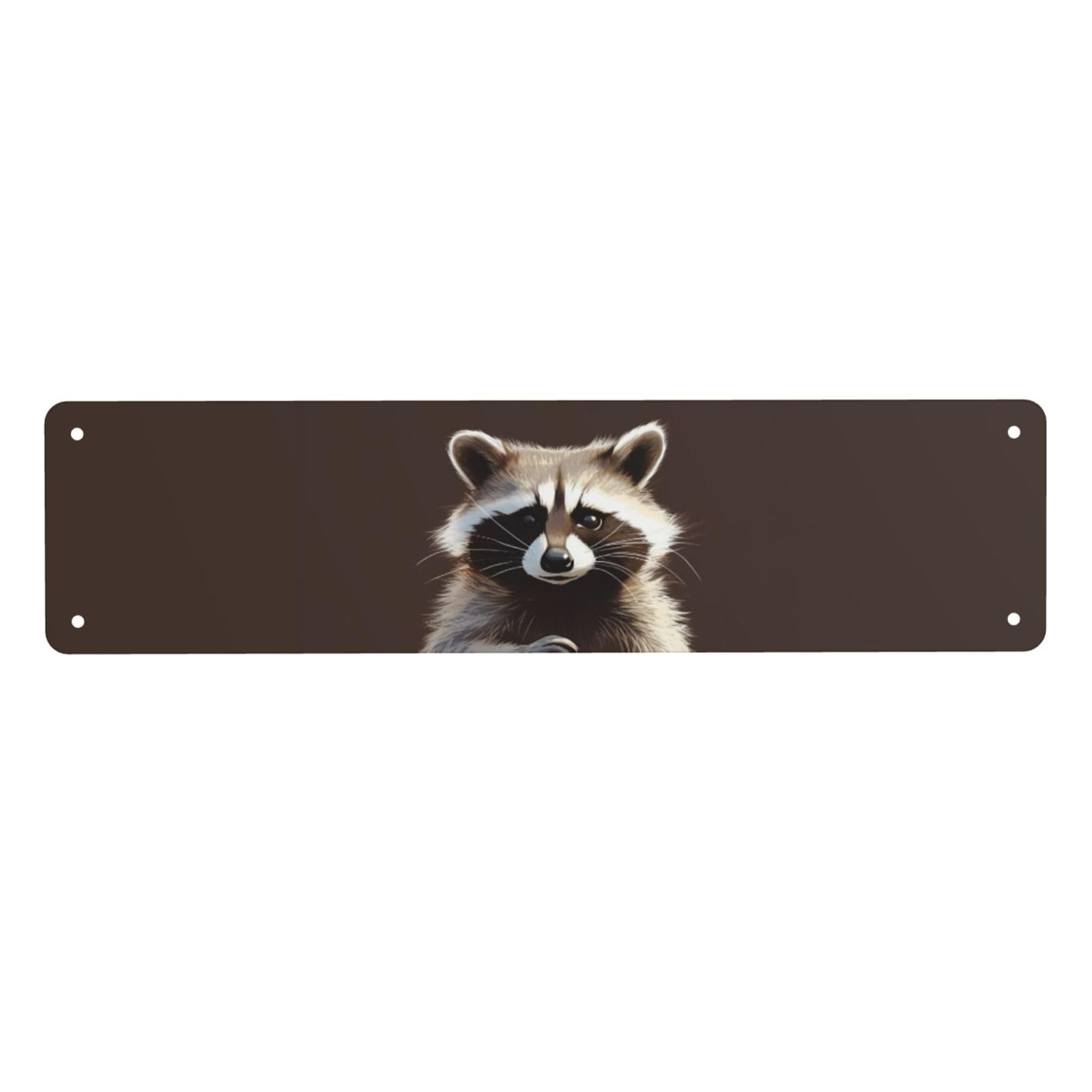 Vintage Metal Tin Signs Retro Garage Signs Stylish Wall Art Plaques for Home Decor Unique Poster 4x16 Inch Cute Raccoon Metal Sign Outdoor Wall Decorations Gifts