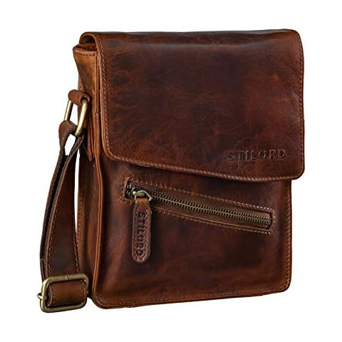 STILORD 'Steve' Bolso Pequeño de Piel Vintage Cover