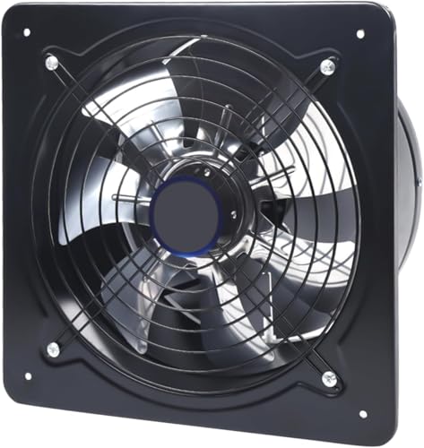 SAYEYBU Extractor De Aire De Alto Flujo, Potente Extractor Industrial, Ventilador Axial De Pared MetáLico, para Cocinas Comerciales, Almacenes Y Talleres,Negro,12in