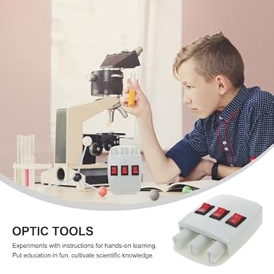 Mipcase Three-Way Semiconductor Light Source Apparatus 4.13X2.75X1.18In Physics Optics Experiment Equipment for Classroom Teaching Demonstrating Reflection Diffraction Refraction Principles