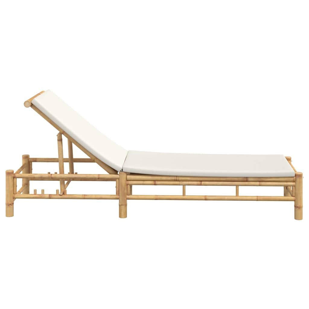 vidaXL Transat avec Coussins 55 x 199 x 30 cm en Bambou