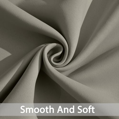 Yakamok 72 Inch Long Light Blocking Blackout Curtains, Room Darkening Thermal Insulated Blackout Drapes with Grommet for Bedroom (62x72Inch, Taupe, 2 Panels)