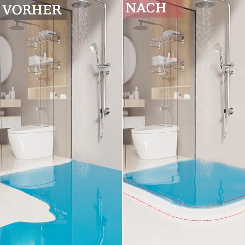 alophoty 1.5M Schwallschutzleiste Dusche Selbstklebend Transparent - Silikon Wasserstopper Dusche für Badezimmer & Duschen, Einfache Montage, Leicht zu Schneiden