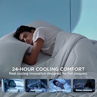 Bedsure Cooling Comforters Queen Size Set 4 Pieces, Grey Cooling Blanket for Hot Sleepers, Double-Sided Cool Tech Queen Bedding Set with Breathable Lightweight Comforter, Sheet & Pillowcases — image 7
