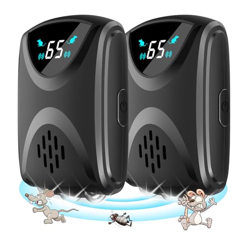 Exterior repelente ultrassónico de rato 360°, 3 modos repelente de ratos tomada com 12 luzes estroboscópicas, 300 m² repelente de topo, repelente de gatos, para ratos rato aranha traça