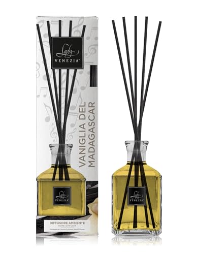 Lady Venezia - Ambientador - Difusor de perfume de ambiente - Ambientador con varillas - 250 ml (vainilla de Madagascar)