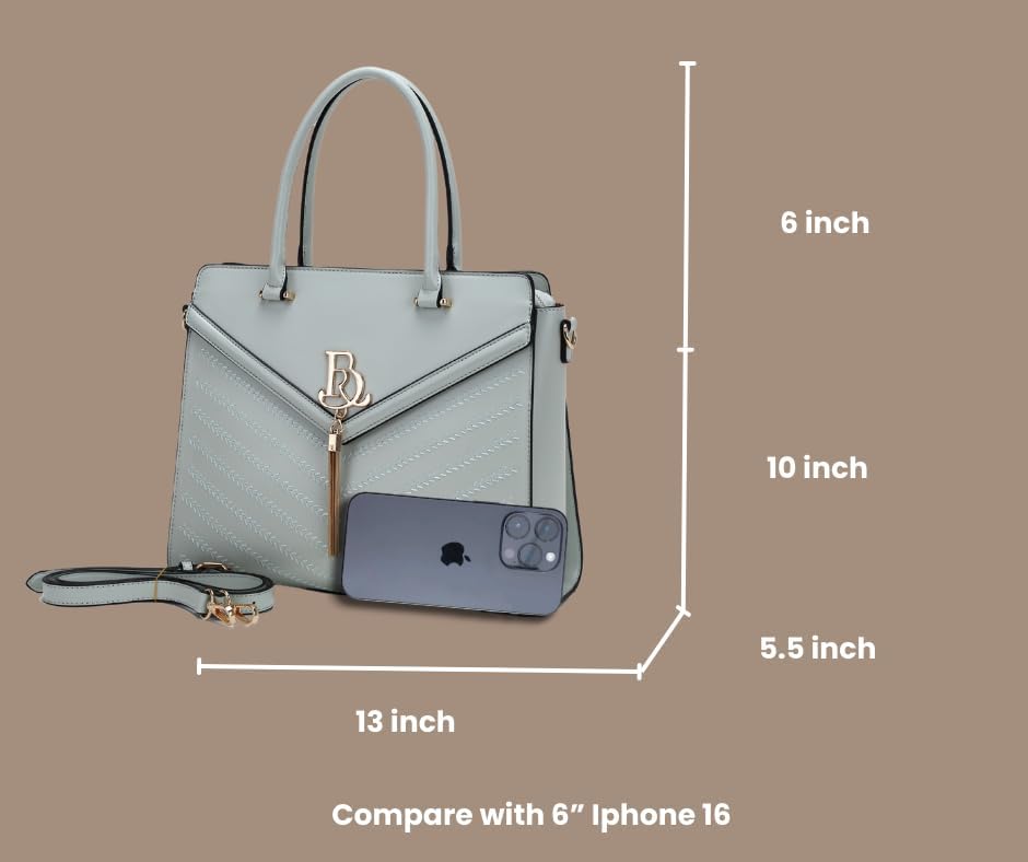 BRANGIO Italy Women's Handbag – Elegant Tote Bag with Gold Detailing & Detachable Shoulder Strap - Image 2