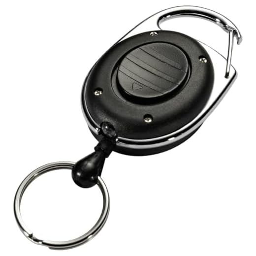 Durable 819801 Style LED Enrouleur Yoyo Longueur 80 cm Attache Ceinture avec Anneau Prisonnier Porte-clés + Eclairage LED Sachet de 1