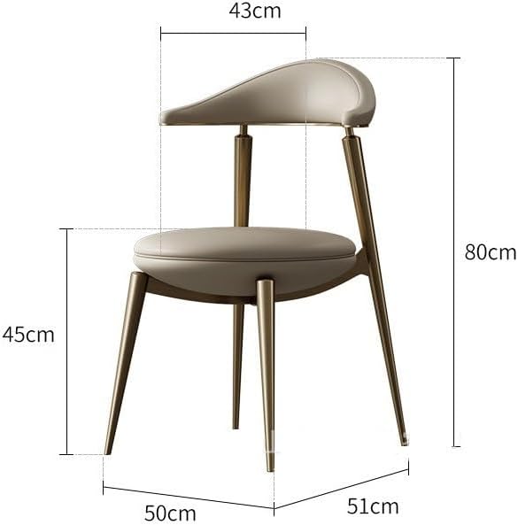 Office Chair Dining Chair Household Stainless Steel Leather Chair Simple Nordic Coffee Chair Dining Chair Gaming Chair(A)