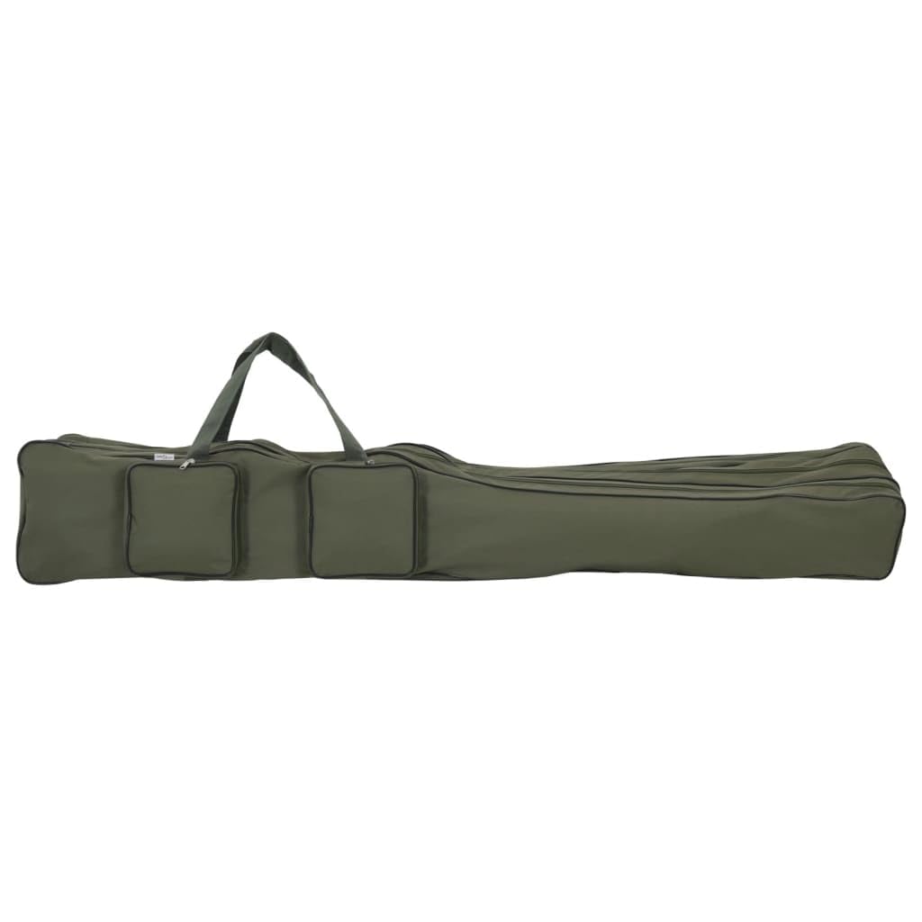 Torba wędkarska ciemnozielona, 150 cm, tkanina Oxford, wyściełana z zamkiem błyskawicznym i paskiem do noszenia, organizer z kieszenią wewnętrzną i zewnętrzną na wędkę, akcesoria wędkarskie