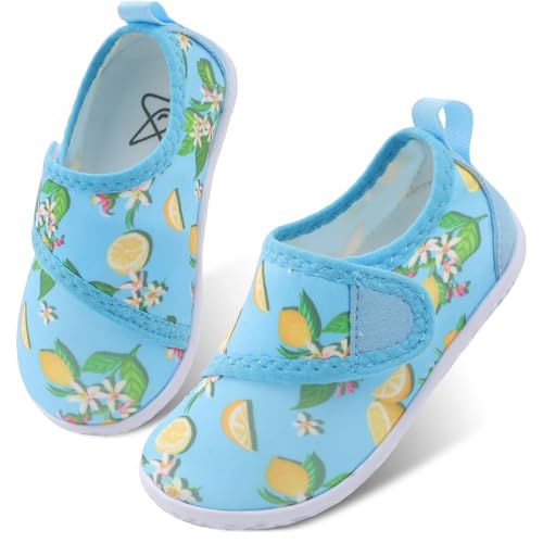 Image of LeIsfIt Toddler Water Shoes Boys Girls Barefoot Aqua Socks Kids Breathable Quick-Dry Swim Shoes for Beach Pool Surf