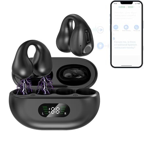 Language Translation Earbuds, 3-in-1 Phone Wireless Earbuds (Music, Calls, 144-language Real-time translate) Two-Way Bone Conduction Comfort Open Ear Headphone,fit iOS and Android,Travel and Business