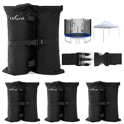 Orgrul 4 Pack Gazebo Weights Bags, Gazebo Weight 1680D Heavy Duty Sand Bags with Buckle, Weight Bags...