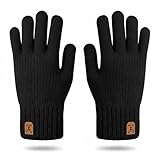 Eclove Guantes De Invierno De Punto, Esquí (Negro)