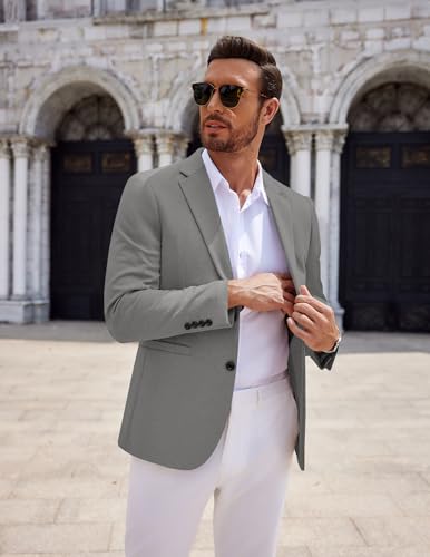 Image of COOFANDY Men's Casual Knit Blazer Two Button Lightweight Sport Coats Suit Jacket