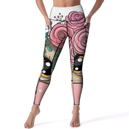 Legging de fitness chouette aux grands yeux extensible et respirant taille S