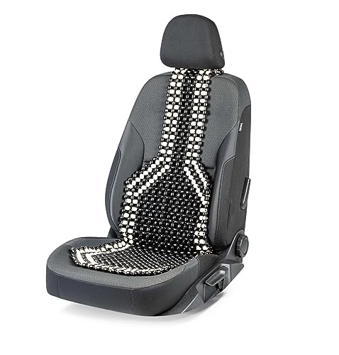 Générique Vintage Ancien Housse De Siège Voiture avec Billes en Bois Noir et Blanc Massage Avant Respirant 128 x 40 cm Voiture
