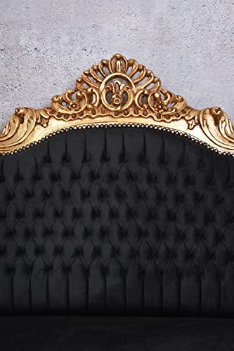 Prunksofa barockes Salon Sofa Schwarz Gold Antik Stil Sitzbank 200 cm cat599a02 Palazzo Exklusiv – Bild 6