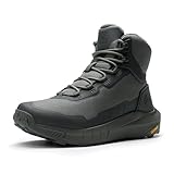 NORTIV 8 Men's Tactical Hiking Boot Lightweight Cushion Sole Boots for Work All Day Side Zipper Motorcycle Combat Military Boot Arch Support 8 Inches Terrascope,Size 9.5,Grey,NMUMMT2503