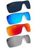 4 Pair Polarized Replacement Lenses for Oakley Antix - Black+Blue+Silver+Red