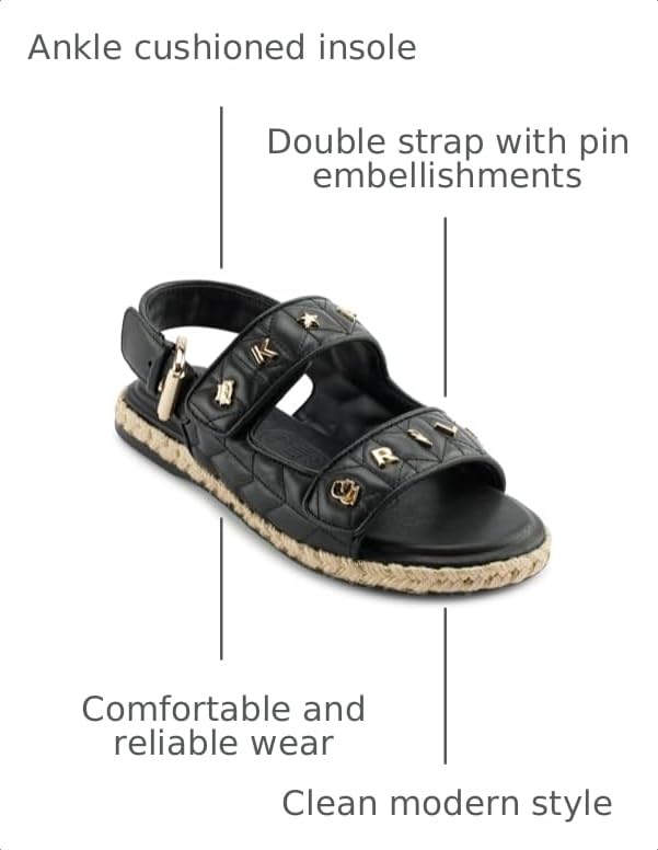Image of KARL LAGERFELD Women's Charlay Double Strap Sandal With Pin Embellishments