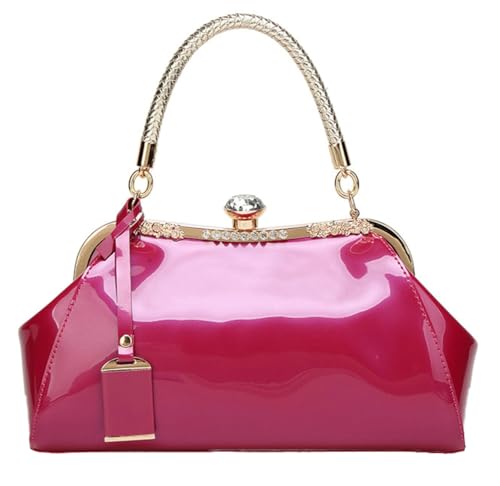 Womens Glossy Patent Leather Clutch Handbag Designer Luxury Tote Shoulder Bag Large Wedding Evening Purses