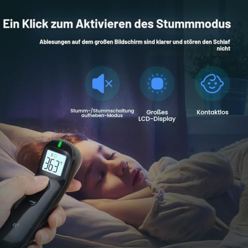 Fieberthermometer Kontaktlos für Baby und Erwachsene, Digitales Stirnthermometer...