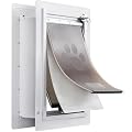 VEVOR 3-Flap Pet Door for Wall, Metal Frame with Lock, Energy-Efficient Insulated Pet Door, Easy to Install in Interior or Exterior Walls, Dog Door for Medium Dogs (White-Medium)